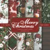 24Sheet Merry Christmas Scrapbook Paper Pad Plaid Snowflake Deer Pattern Craft Paper For Journal Card Making Gift Box Decoration