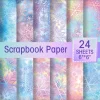 24Sheet Pastel Snowflake Christmas Scrapbook Paper Set,Decorative Craft Paper For DIY Card Making Photo Album Journal Decoration
