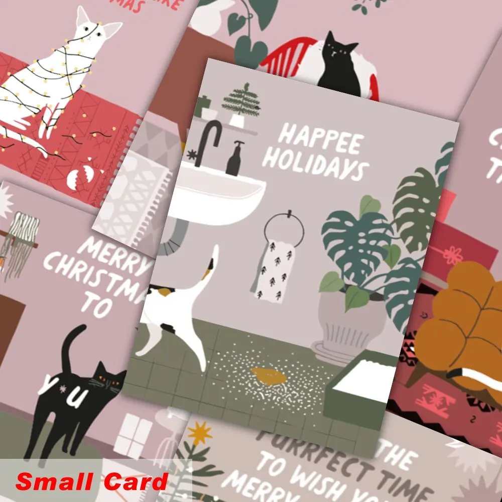 24pcs, cat funny holiday cards, Christmas cards with envelopes, christmas cards bulk, Christmas gift cards for cat parents - Image 4