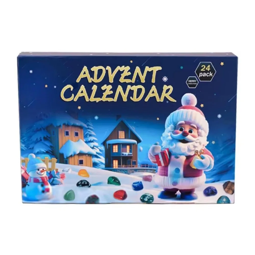 24pcs/Set Colorful Christmas Advent Calendar Blind Box Durable Unique Christmas Countdown Gemstone Crystal Gem Advent Calendar - Image 3
