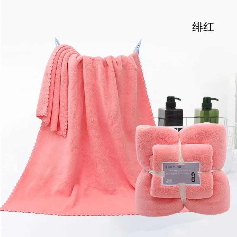 2PC Bath Towels Set Super Soft Highly Absorbent Quick-drying Coral Velvet Bath Towel For Adults Hotel & Spa Use - Image 6