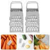 2Pcs Compact Mini Cheese Grater Stainless Steel 4-Sided Vegetable Shredder for Potatoes Carrots Onion Garlic Zester