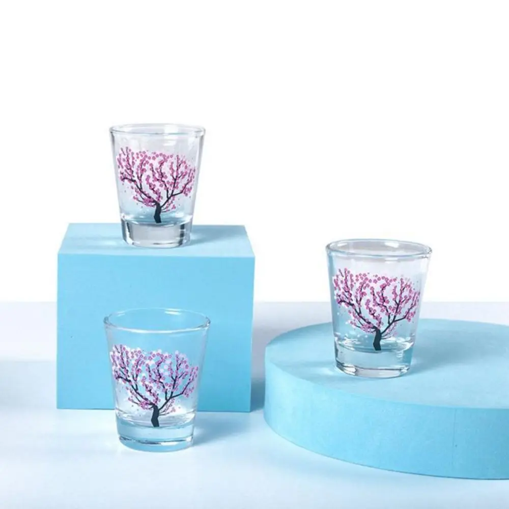 2oz Glass Wine Glass Color Changing Glass Water Cup Sakura Blossom Pattern Color Changing Baijiu Cup - Image 3