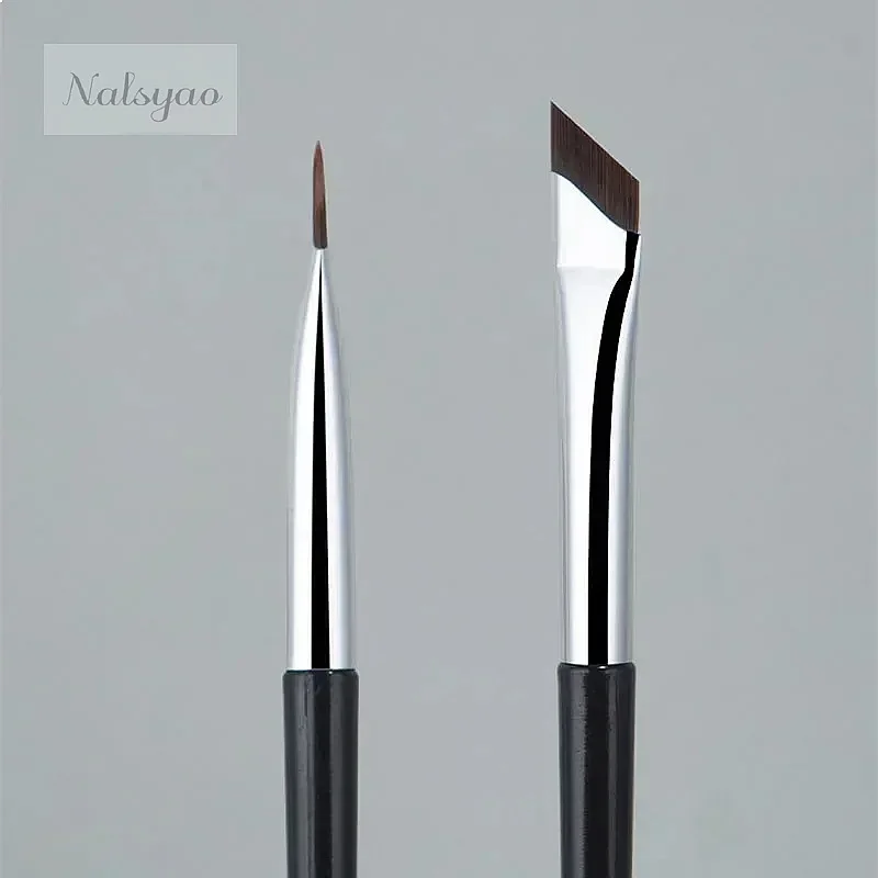 2pcs Angled Blade Eyeliner Brush Ultra Thin Fine Eyebrow Brush Flat Sickle Eyeliner Brushes Precise Makeup Tools - Image 3
