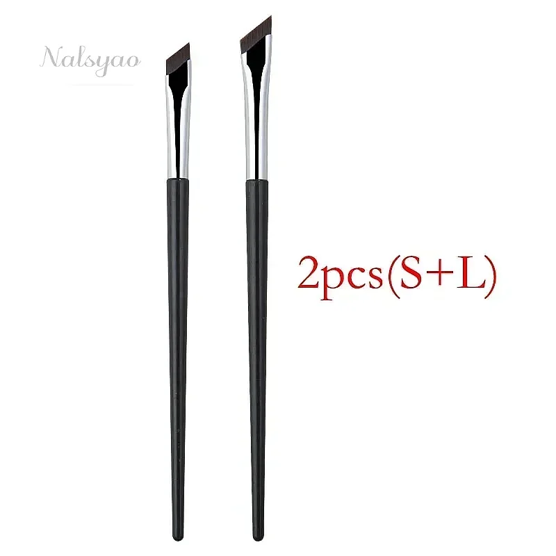 2pcs Angled Blade Eyeliner Brush Ultra Thin Fine Eyebrow Brush Flat Sickle Eyeliner Brushes Precise Makeup Tools - Image 6