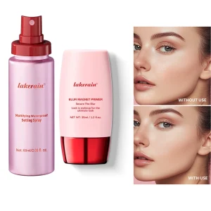 2pcs Base Makeup Kit Mattifying Oil Control Setting Spray & Blur Magnet Primer Matte Finish Moisturizing Under Makeup Waterproof