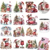 2pcs Cute Christmas Mouse DIY UV DTF Rub On Transfer Stickers Tumbler Glass Cup Wrap Cards Home XMas Tree Ornament Home Decor