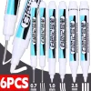 3-1PCS White Marker Pens Oily Waterproof Permanent Paint Markers Gel Pencil Tire Notebook Glass Painting Pen 0.7mm 1mm 2.5mm
