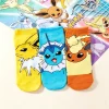 3 Pairs of New Japanese Cartoon Pokémon Cotton Printed Pattern Women's Knitted Socks for Summer Casual Four Season Ankle Socks