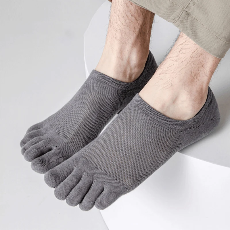 3 Pairs/lot Men's Socks Breathable Sweat Novelty Toe Socks Fashion Casual Breathable Finger Boat Sock High Quality Sox for Male - Image 3