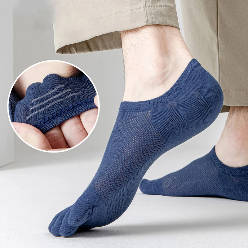 3 Pairs/lot Men's Socks Breathable Sweat Novelty Toe Socks Fashion Casual Breathable Finger Boat Sock High Quality Sox for Male - Image 5