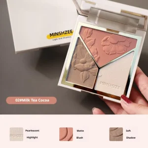 3 colors Highlight Matte Fine Glitter blusher three-color palette Silhouette Nose Shadow Makeup Palettes Face Brightening