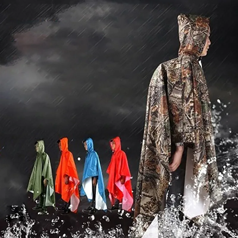 3 in 1 Waterproof Adult Long Raincoat Women Men Rain Coat Jacket Hooded Poncho for Outdoor Hiking Travel Fishing Rainwear Suit - Image 2