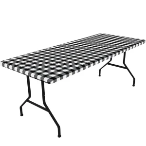 30x72inch Spandex Tablecloth Waterproof 6FT Rectangle Elastic Picnic Table Cloth Oil-Proof Stretch Tablecloth Cover