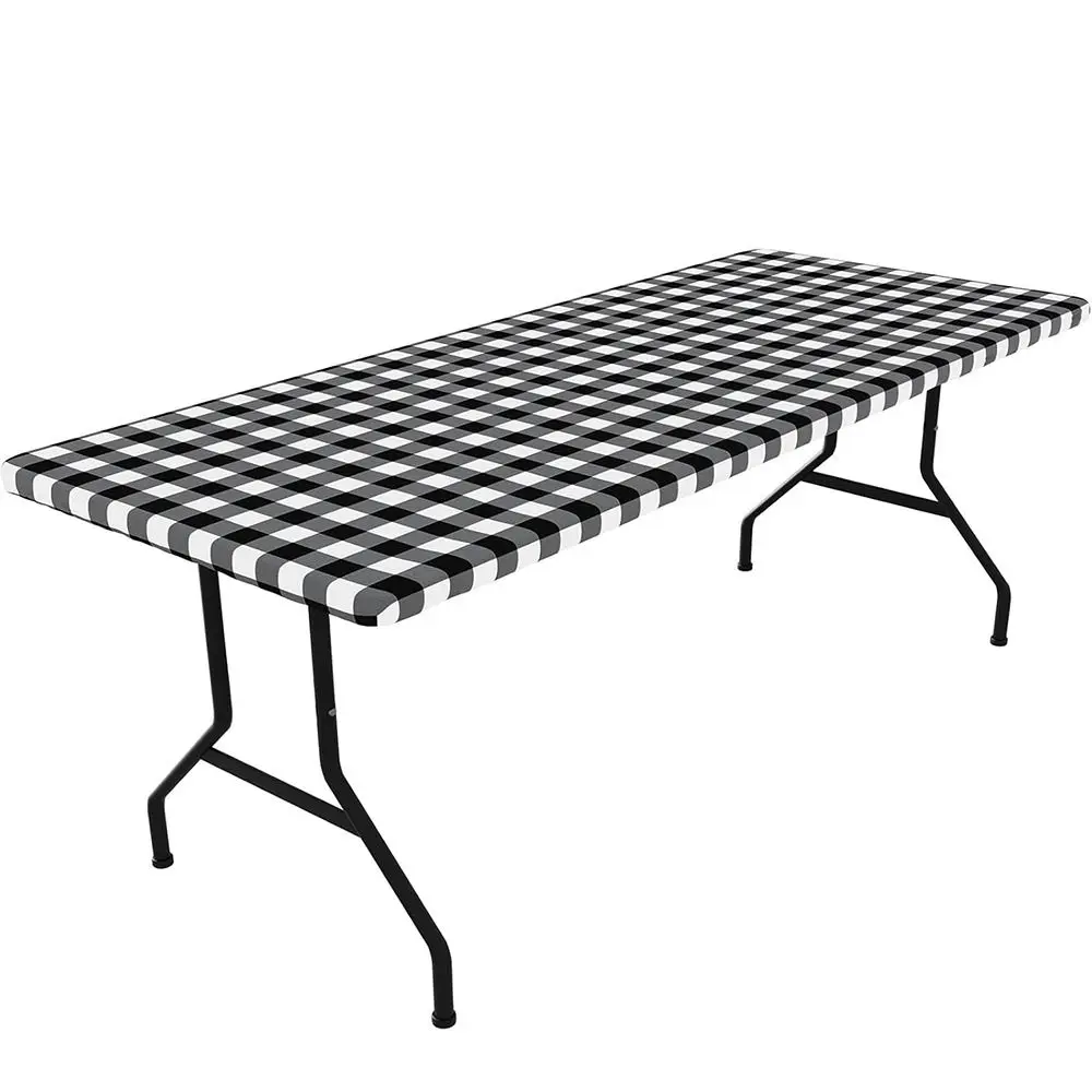 30x72inch Spandex Tablecloth Waterproof 6FT Rectangle Elastic Picnic Table Cloth Oil-Proof Stretch Tablecloth Cover