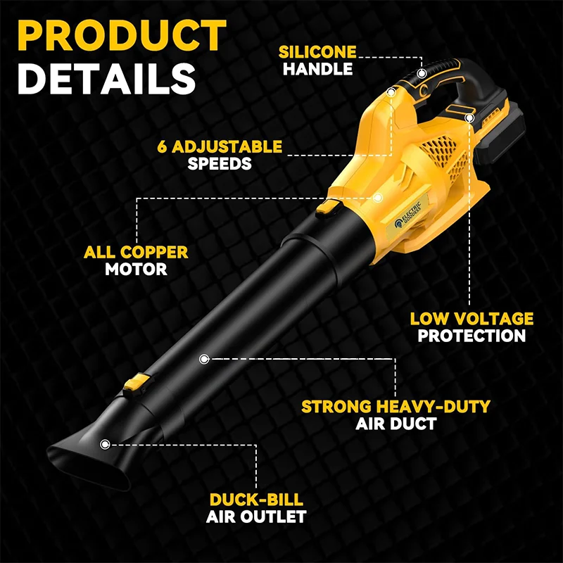 32000rpm Cordless Blower Yard Leaf Removal Storm Machine For Home And Street Power Tools For Dewalt 20V Battery Pin - Image 2