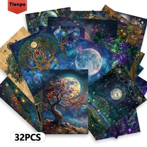 32pcs Celtic Magic Postcards, Witch Pagan God Book Cards, Christmas Gift Student Present, Bedroom Decor, Thick Cardstock