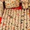 3/5pcs Vintage Kraft Christmas Wrapping Paper Rolls, Xmas Gift Wrap with Santa Reindeer Pattern for Holiday Gift Box Packaging