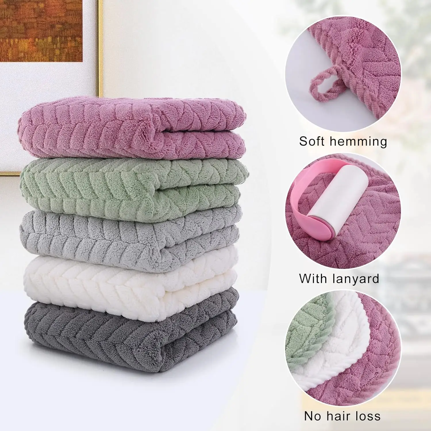 35x75cm Solid Color Towel Household Absorbent Non-Shedding Face Bath Hair Drying Towel for Bathroom Personal Care Yoga Fitness - Image 4