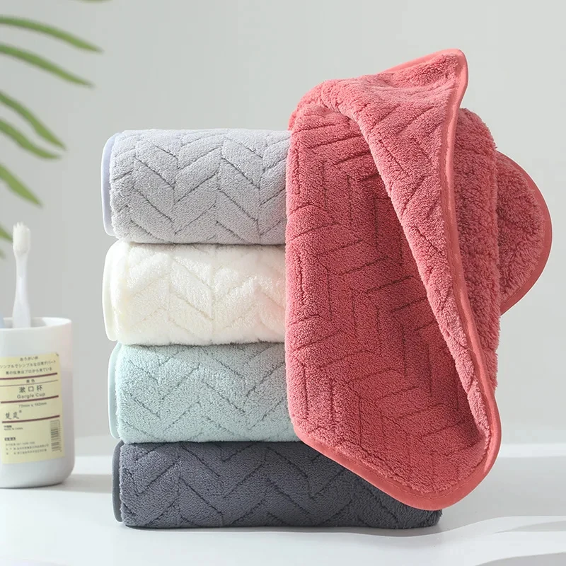 35x75cm Solid Color Towel Household Absorbent Non-Shedding Face Bath Hair Drying Towel for Bathroom Personal Care Yoga Fitness