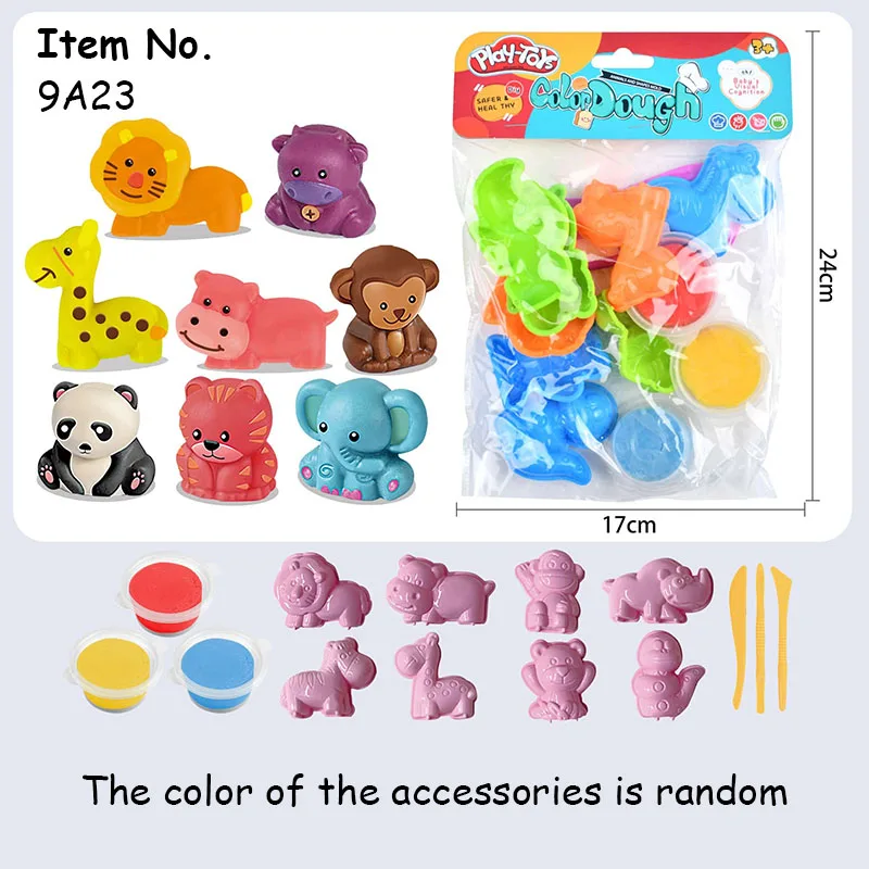 3D Animal Clay Set with Mold Children DIY Creativity Play Dough Set Safe Non-toxic Cartoon Molding Dough Accessories Kit for Kid - Image 2