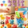 3D Animal Clay Set with Mold Children DIY Creativity Play Dough Set Safe Non-toxic Cartoon Molding Dough Accessories Kit for Kid