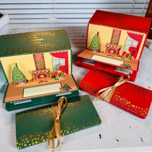 3D Christmas Greeting Card Christmas Red Envelope Xams Tree Money Holder Cash Gift Folding Red Pockets New Year 2027 Gifts