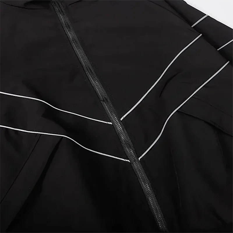 3M Reflect Functional Jacket Men Black Windbreaker Coats Spring Autumn Outdoor Windproof Waterproof Night Riding Zipper Jackets - Image 5