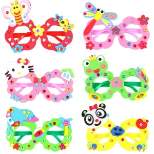 3PCS DIY Handicrafts Creative Arts and Crafts for Kids Boys Girls Make Your Own EVA Cartoon Glasses Eyewear Party Favors Gifts