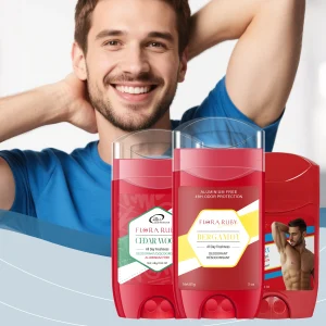 3PCS FLORA RUBY Men's Aluminum-Free Body Deodorant Stick, Refreshing and Moisturizing Without Being Sticky, Removes Body Odor