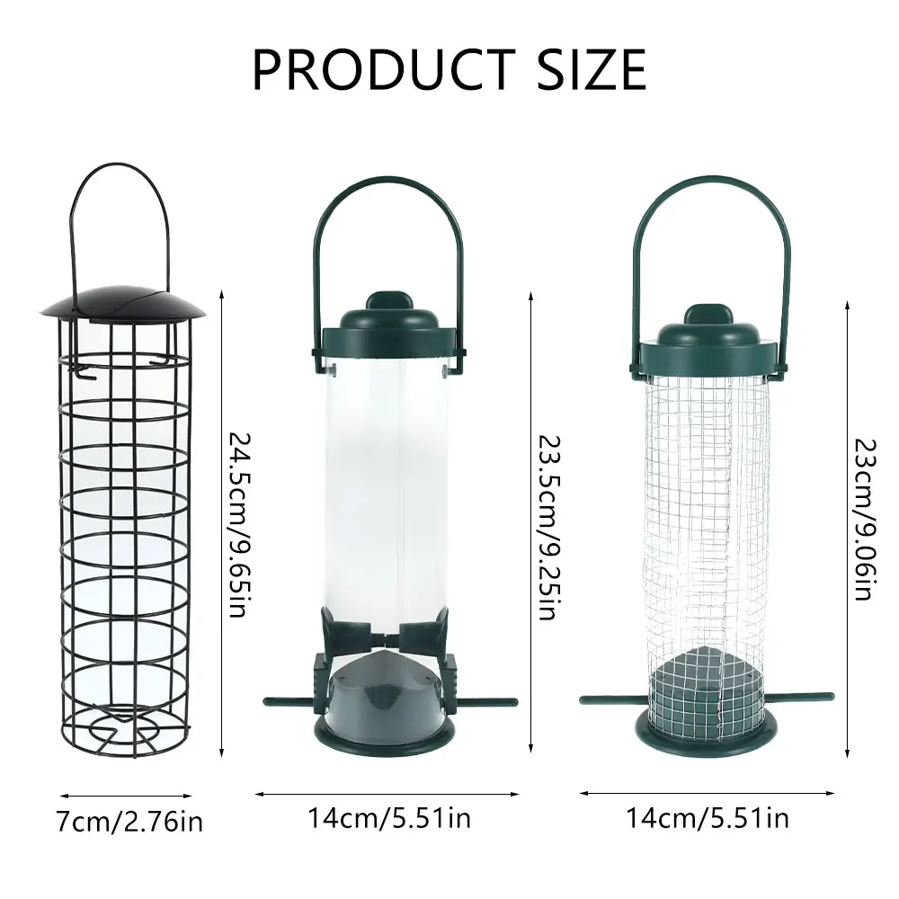 3PCS Wild Bird Feeder House Transparent Hanging Bird FeederGarden Patio Yard Feeding Station Pet Bird Supplies Seed Dispenser - Image 6
