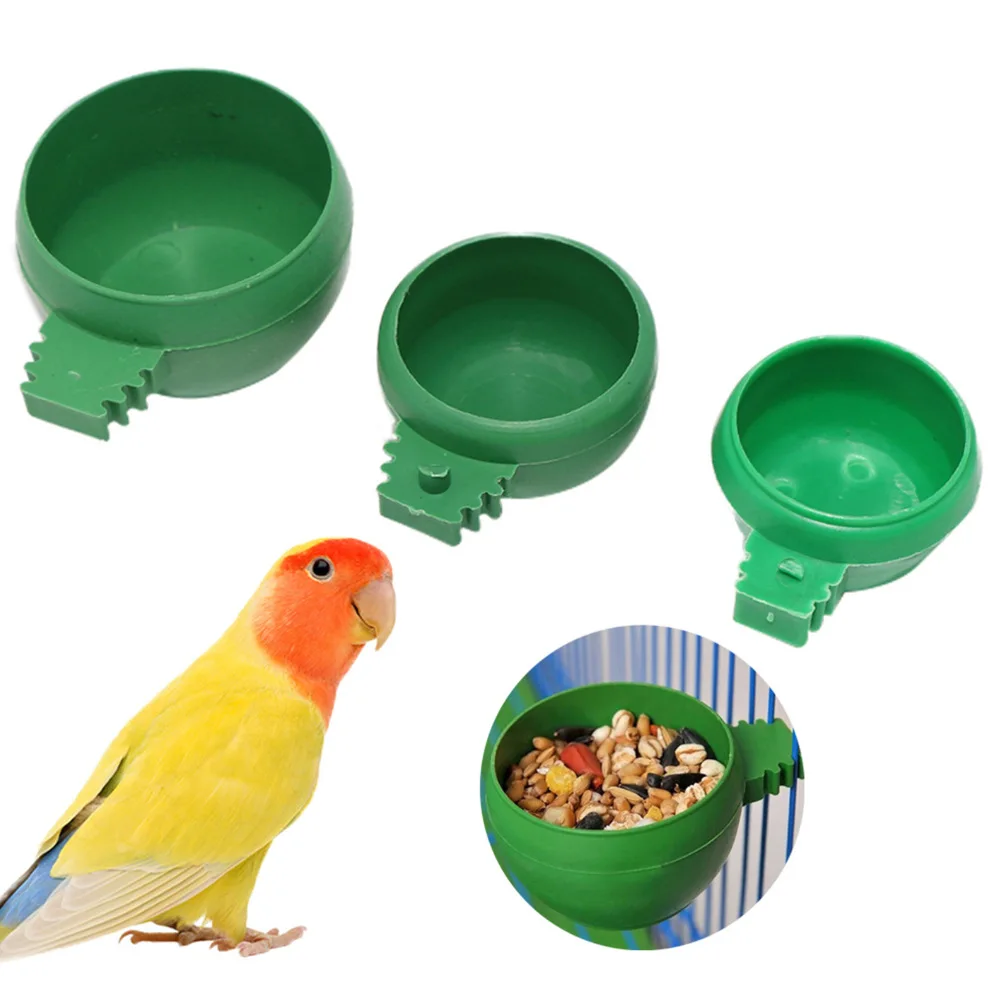 3Pcs/Set Parrot Mini Water Bowl bird food bowl bird food box food jar birdcage universal wire cage feed box bird supplies - Image 4