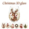 3d Themed Drinking Cup Santa Reindeer Xmas Wine Glass Art Water Cup Whiskey Beverage Mug Holiday Party Decoration Christmas Gift