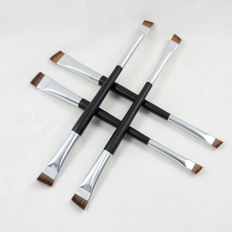 3pcs Double Sided Angled Eyebrow Brush Dual Purpose Brow Makeup Tool Soft Synthetic Bristle Applicator for Eyebrow and Eye Liner