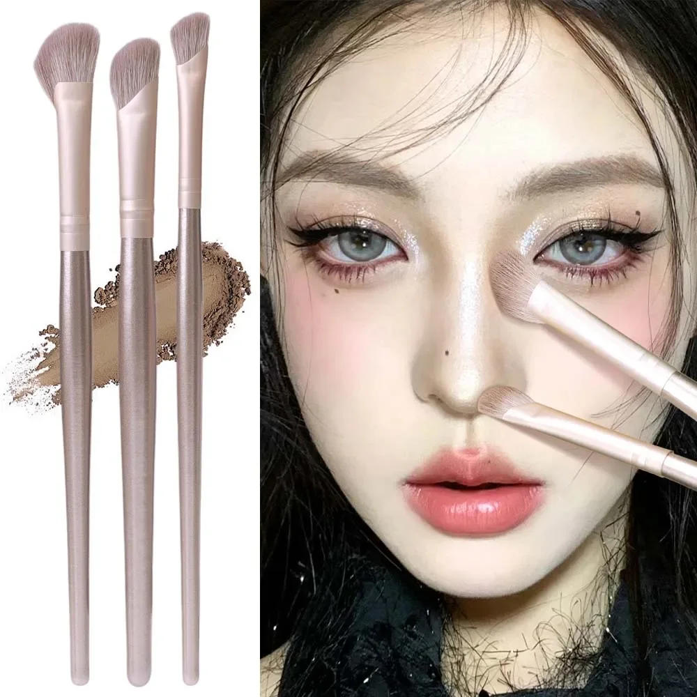 3pcs Professional Nose Shadow Brush Eye Angled Contour Sickle-shaped Makeup Brushes Beauty Cosmetic Blending Concealer Tool - Image 2