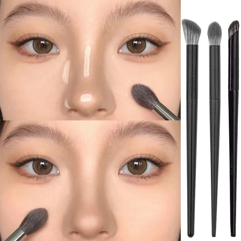 3pcs Professional Nose Shadow Brush Eye Angled Contour Sickle-shaped Makeup Brushes Beauty Cosmetic Blending Concealer Tool