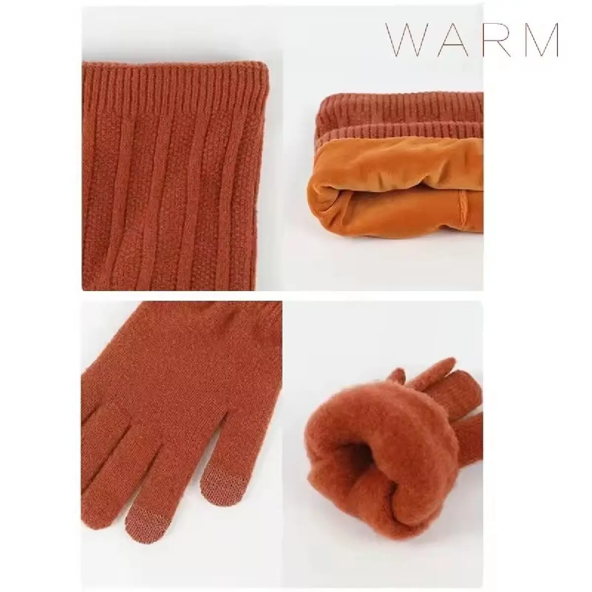 3pcs Winter Beanie Hat Gloves Snood Scarf Set Skull Caps Thickened Fleece Lined Neck Cashmere Scarves Cap Set For Men Women - Image 5