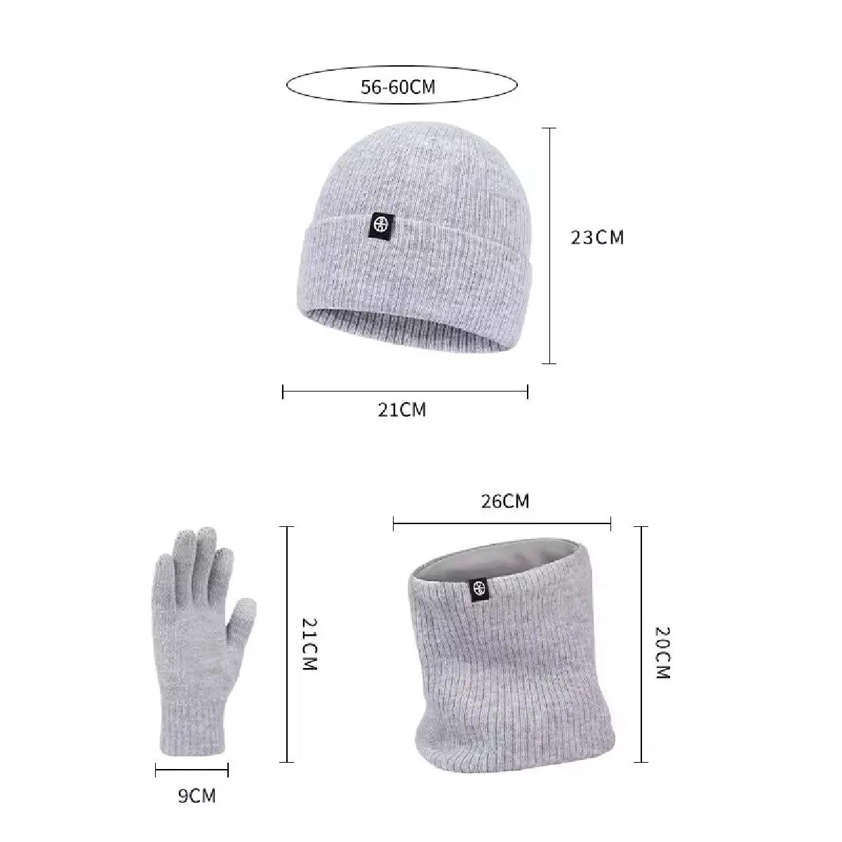 3pcs Winter Beanie Hat Gloves Snood Scarf Set Skull Caps Thickened Fleece Lined Neck Cashmere Scarves Cap Set For Men Women - Image 6