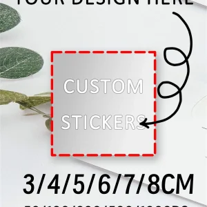 3–8CM Personalized Waterproof Square Stickers | Custom 50-1000 PCs Labels for Thank You, Christmas, Product Label, Gift Tag, DIY