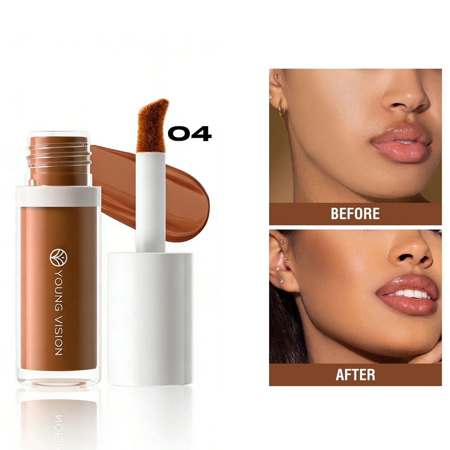 4-Color 3D Face Contour Liquid Bronzer Shade Smooth Highlight Mirror Lasting Natural Nose Shadow Waterproof Brighten Makeup - Image 4