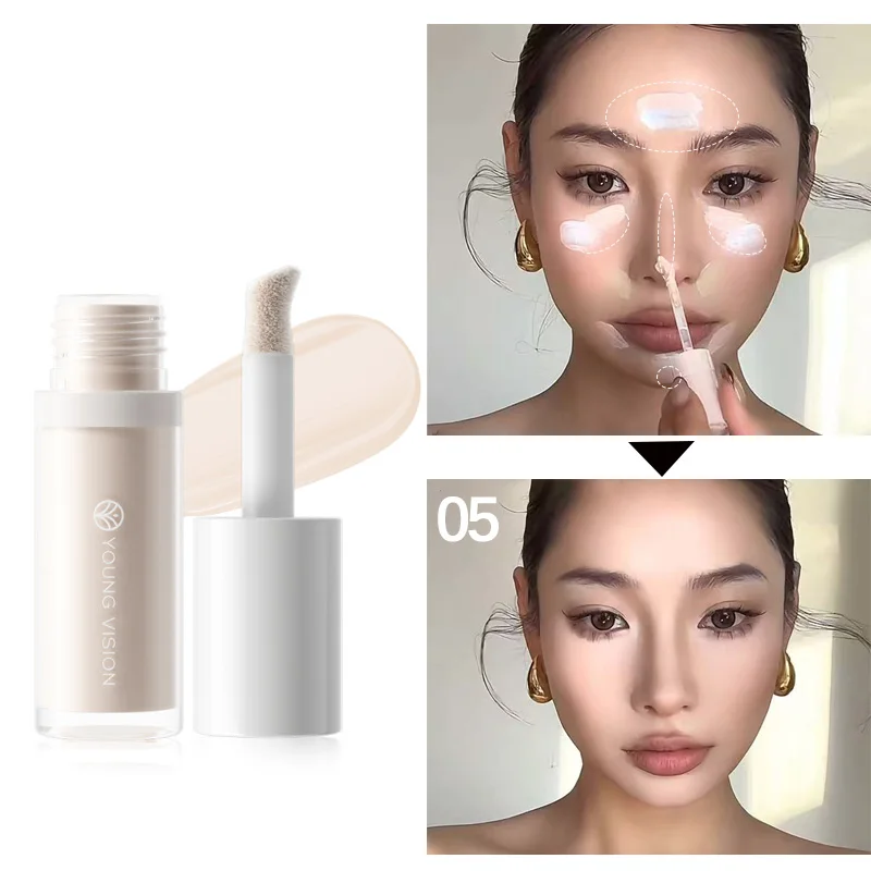 4-Color 3D Face Contour Liquid Bronzer Shade Smooth Highlight Mirror Lasting Natural Nose Shadow Waterproof Brighten Makeup - Image 5
