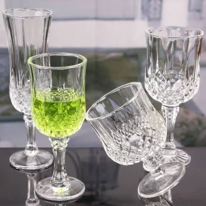4 Style Ins-style Glass Embossed Champagne Glass Red Wine Glass Tall Glass High Appearance Level Glass Wine Glass Water Glass