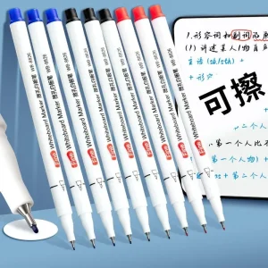 4/12pcs 0.5mm Dry Erase Markers Whiteboard Marker Pen Office School White Board Stationery Extra Fine Tip Multicolour Makers Pen