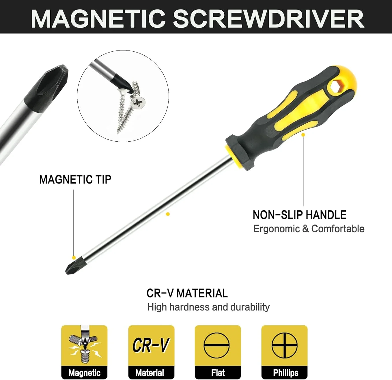 43pcs Magnetic Screwdrivers Set with Case Heavy Duty Chrome Vanadium Steel Magnetic Tips Screwdriver Hand Tools - Image 4