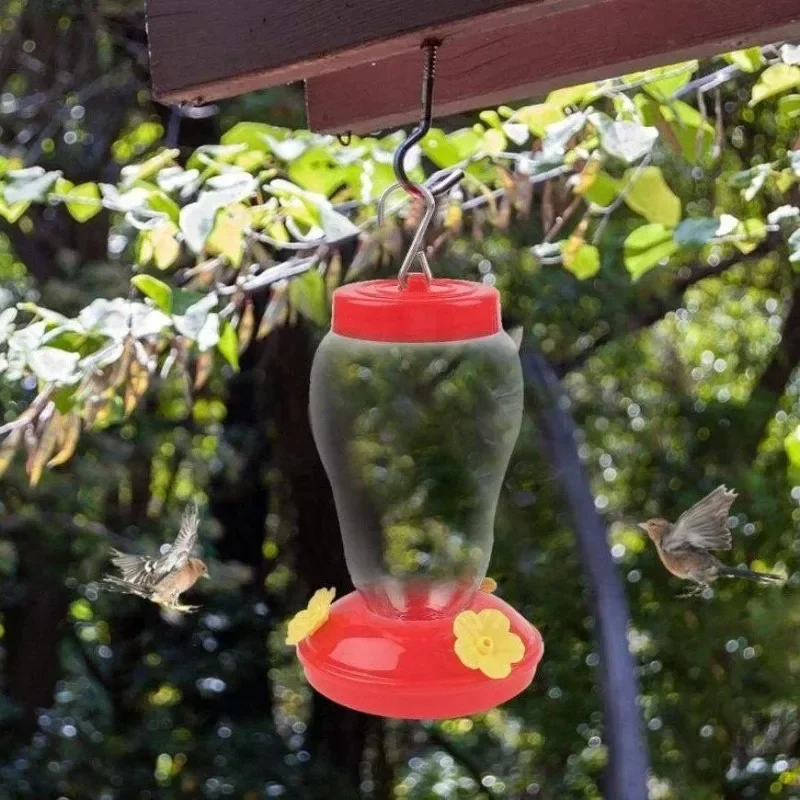 480ML Plastics Bird Water Feeder Bottle Clear Hanging Hummingbird Feeder For Garden Plastic Flower Iron Hook Pet Bird Supplies - Image 2