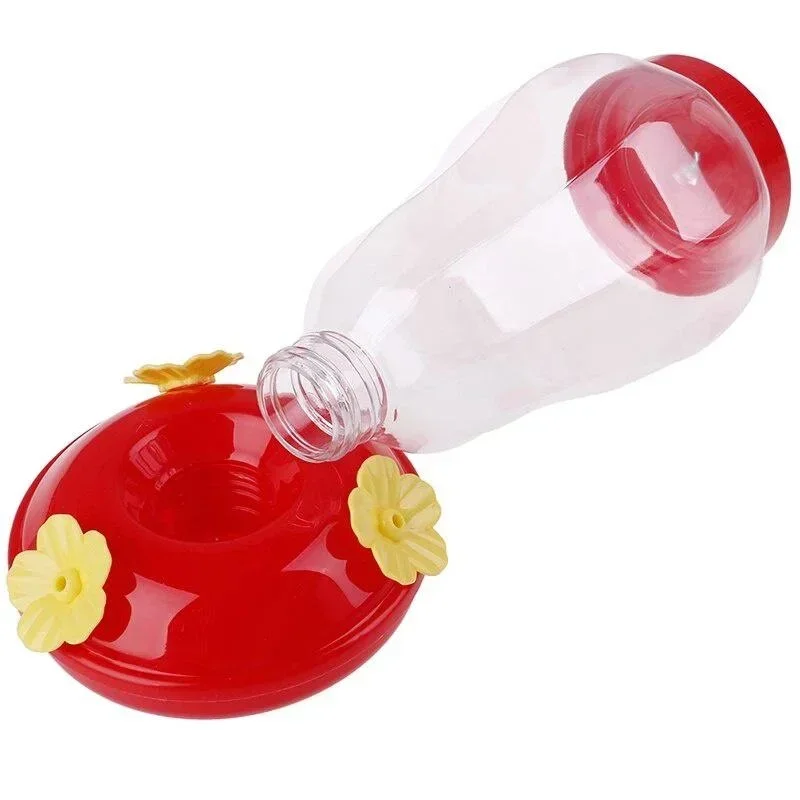 480ML Plastics Bird Water Feeder Bottle Clear Hanging Hummingbird Feeder For Garden Plastic Flower Iron Hook Pet Bird Supplies - Image 5