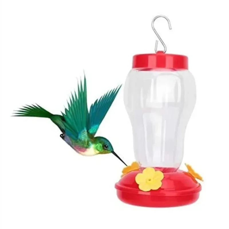 480ML Plastics Bird Water Feeder Bottle Clear Hanging Hummingbird Feeder For Garden Plastic Flower Iron Hook Pet Bird Supplies