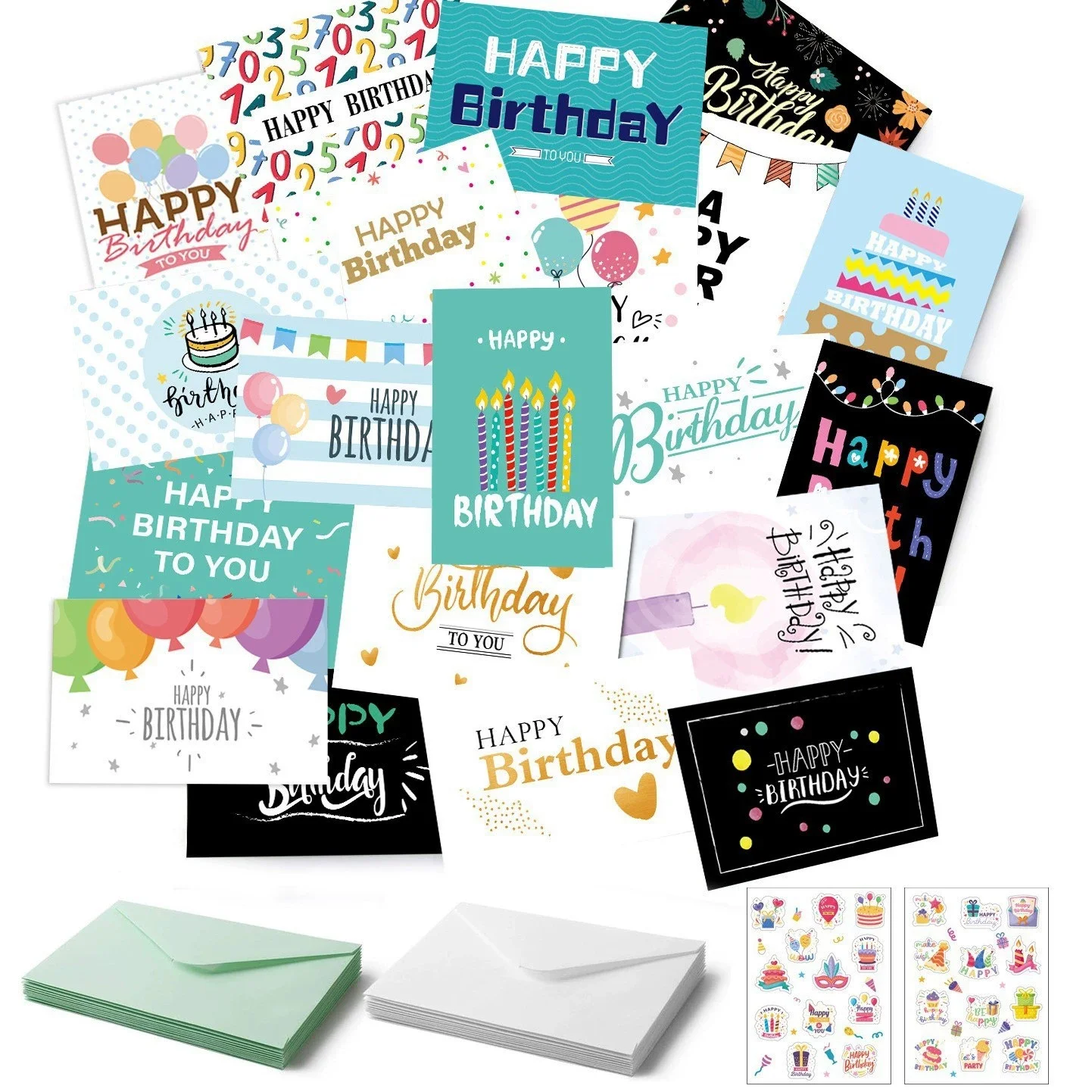 48pcs Birthday Card with Envelope, for Any Occasion, Including Christmas, Thank You, Congratulations, and Sentimental Themes - Image 3