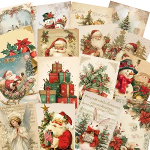 48pcs, Retro Christmas Postcard Set - with Stickers, Christmas/Anniversary Gifts, Collectibles, Suitable for Gift-Giving.