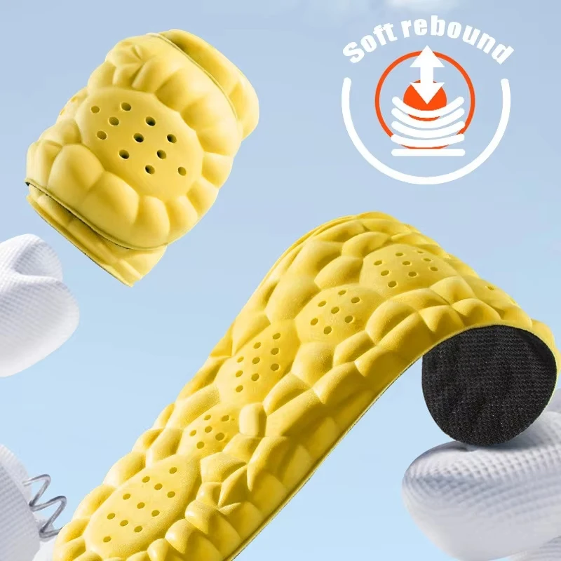 4D Sports Insoles Shoes PU Sole Soft Breathable Shock Absorption Cushion Heavy Duty Support Pain Relief Running Orthopedic Care - Image 4